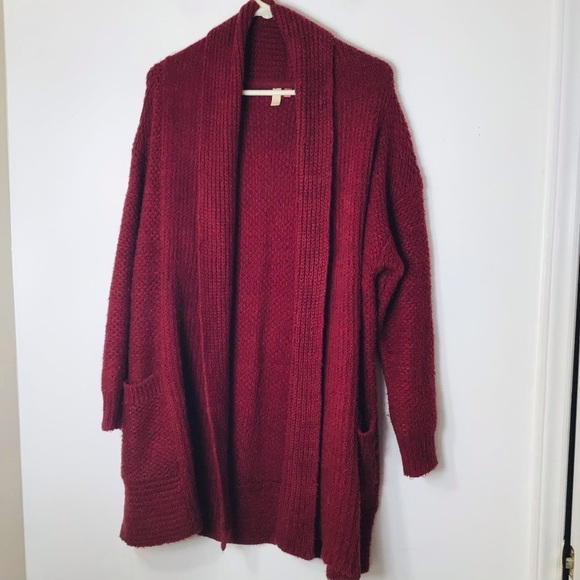 Pilcro and the Letterpress Anthropologie cardigan sweater women small red wool - Picture 1 of 10